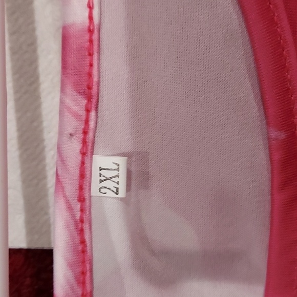 Pretty in Pink Adjustable Spaghetti Strap Maxi Dress with Floral Print Size 2x - Picture 6 of 8